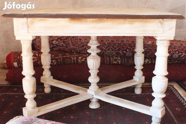 Antik bútor, ónémet asztal, régi vintage bútor, festett bútor