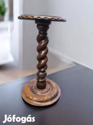 Antik csavart oszlopos fa posztamens