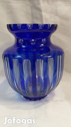 Antik csiszolt, hántolt, pácolt üveg váza