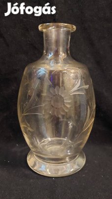 Antik csiszolt italos dugós üveg palack