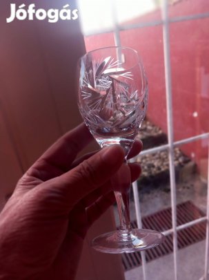 Antik csiszolt kristály üveg pohár