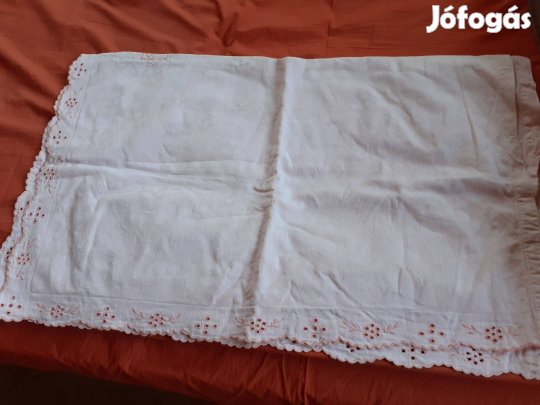 Antik damaszt hímzett azsúrozott nagy párna huzat