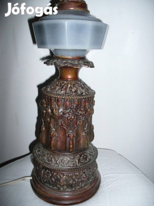 Antik éjjeli lámpa cizellőr fém burkolat