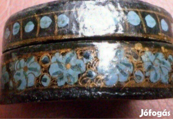 Antik ékszertartó doboz fa kézi festés