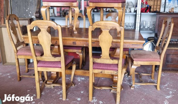 Antik étkező asztal-székekkel