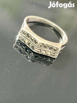 Antik ezüst gyűrű, Markazit kövekkel