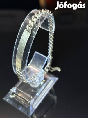 Antik ezüst karlánc, véshető felülettel