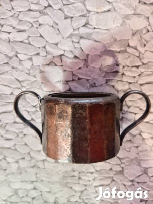 Antik ezüstözött cukorkatartó 