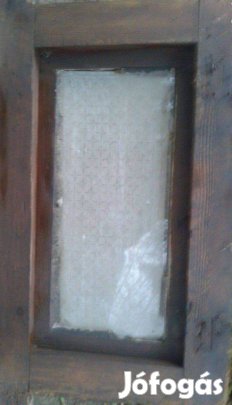 Antik fa ablak eredeti üvegezés 70x40 cm