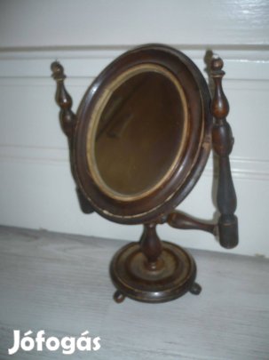 Antik fa asztali tükör