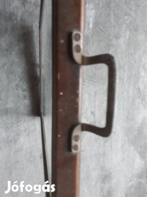 Antik fa keretes üveg betétes tálca