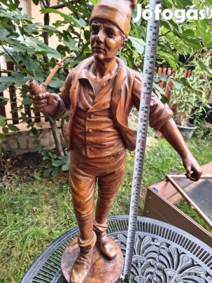 Antik fa szobor, faragott, faragás