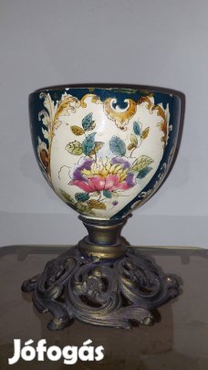 Antik fajansz petróleumlámpa