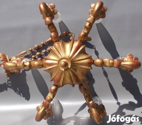 Antik faragott fa csillár