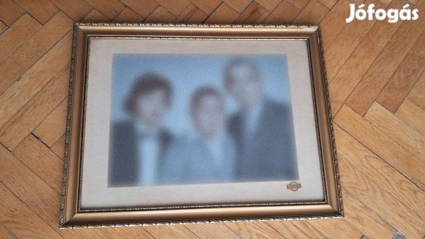 Antik faragott fa képkeret 56x44cm üveggel hátlappal régi öreg keret