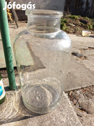 Antik fehér 5 l-es huta üveg