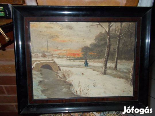 Antik festmény biedermeier keretben