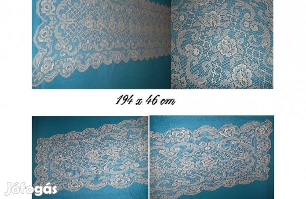 Antik filé csipke asztali futó 194 X46 cm
