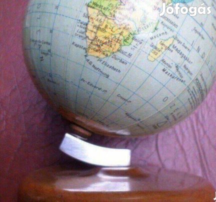 Antik földgömb fa talp újszerű