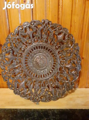 Antik gyönyörű bronz falikép áttört mintával tömör nehéz