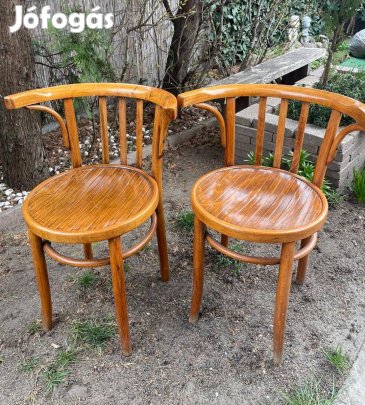 Antik hajlított fa szék pár - Neuschloss-Lichtig/Thonet stílus