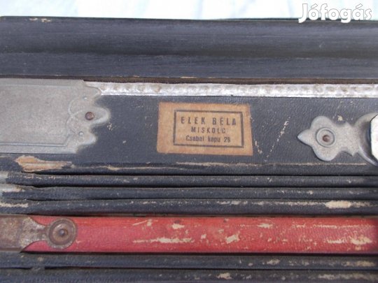 Antik hangszer harmónika Elek Béla Miskolc 100 éves működik
