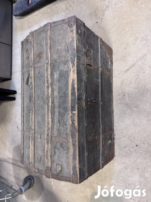 Antik jellegű fa utazóláda eladó - vintage láda