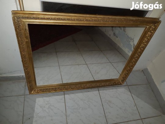 Antik jellegű fakeretes tükör 92x72cm magas