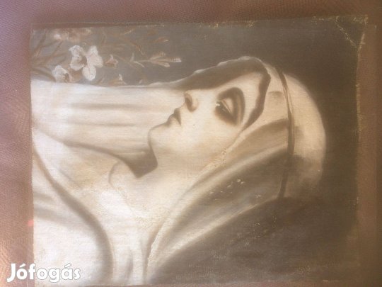 Antik kb.120 éves Mária festmény , kis kép 10000 ft:Lenti