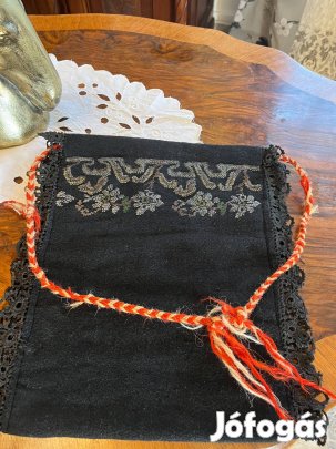 Antik kenderszőtt paraszt / néptáncos tarisznya eladó