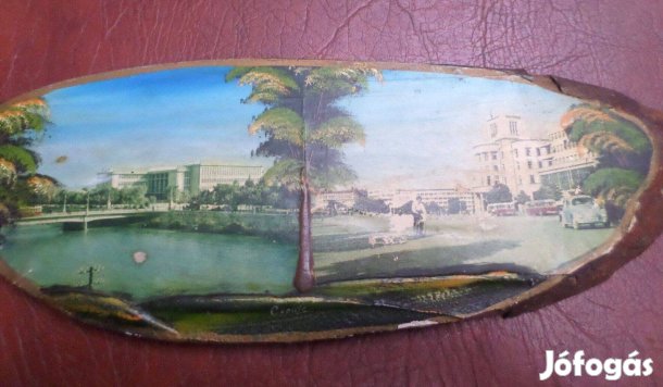 Antik kép fa festmény Horvátország 70-es évek