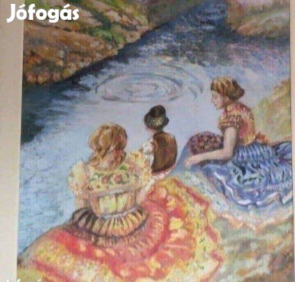 Antik kép festmény Sárközi népviselet