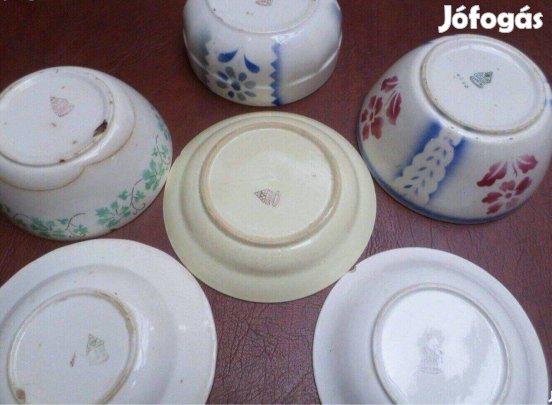 Antik kerámia tál tányér 6 db
