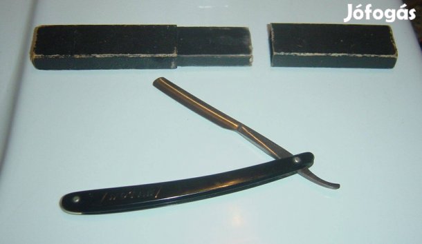 Antik késes Solingen (Wotan) borotva + tárolódoboz (jelzett)