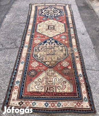 Antik kézi csomózású 1886' nagy futó szőnyeg