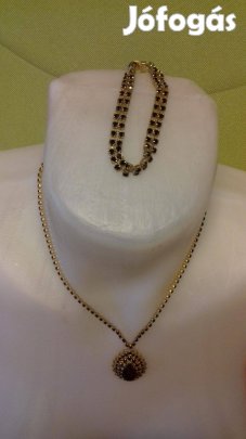 Antik kézműves lánc kristály kövekkel kirakva