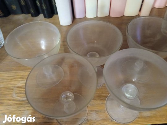 Antik koktélos pohár 5 darab