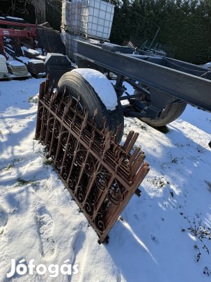 Antik kovácsoltvas kerítés elemek - kb. 100 éves, 7 db, egyforma