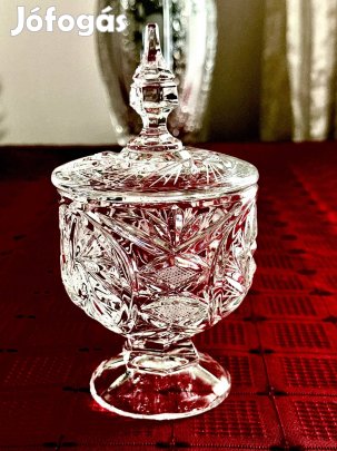 Antik kristály bonbonier, cukortartó