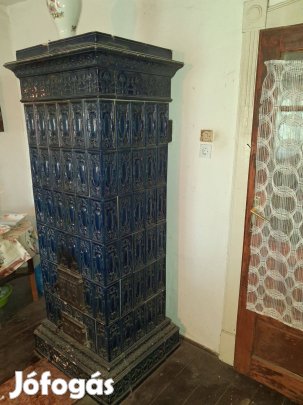 Antik különleges kék cserépkályha