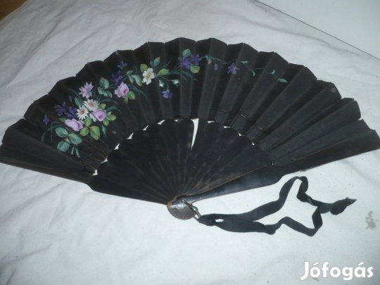 Antik legyező kézzel festett 29cm