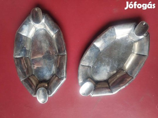 Antik lejzett 800 as ezüst hamutartó tálca 29gr darabja