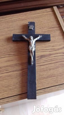 Antik nagy Római Kat fali kereszt korpusz 18x30cm