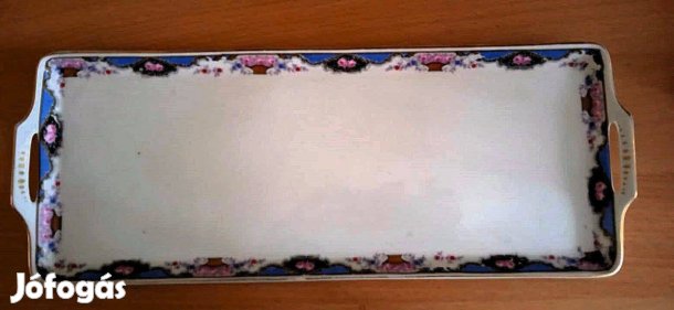 Antik nagyméretű Sarreguemines süteményes/szendvicses tál