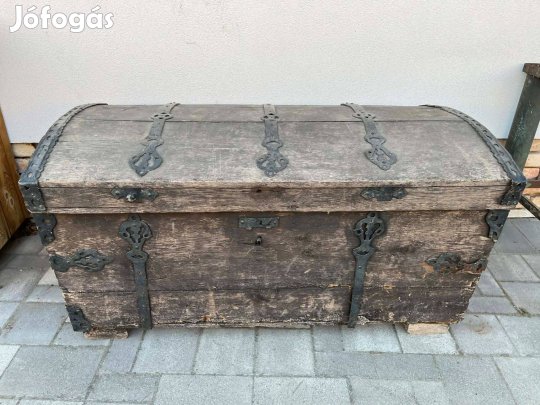 Antik nagyméretű fa láda