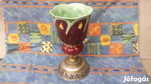 Antik nagyon régi ritkaság kézműves kupa váza kehely kupaváza vintage