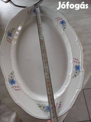 Antik német nagy méretű porcelán jelzett pecsenyéstál