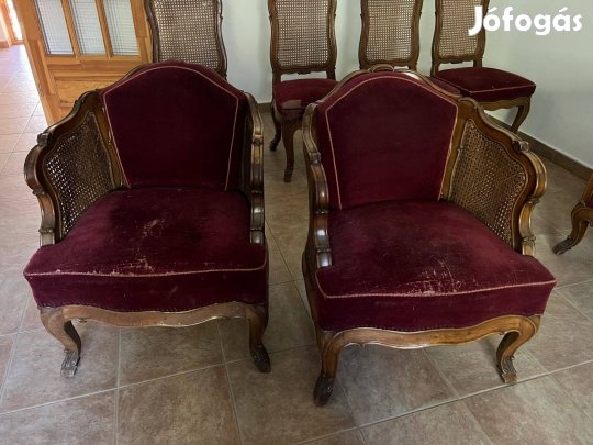 Antik neobarokk / polgári ülőgarnitúra 7 részes, ritka darab eladó