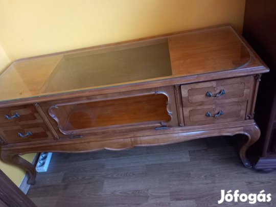 Antik neobarokk chippendale vitrines asztal 40x110cm 55cm magas