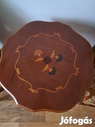 Antik neobarokk intarziás felhő asztal